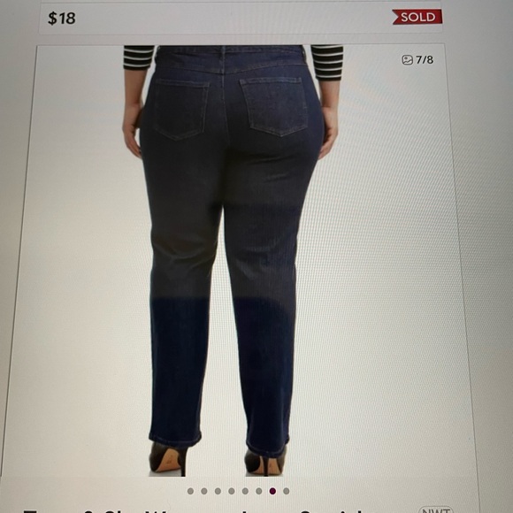 Terra & Sky Blue Women's Skinny Jeans Petite Plus Size 26W Stretchy - Picture 2 of 9